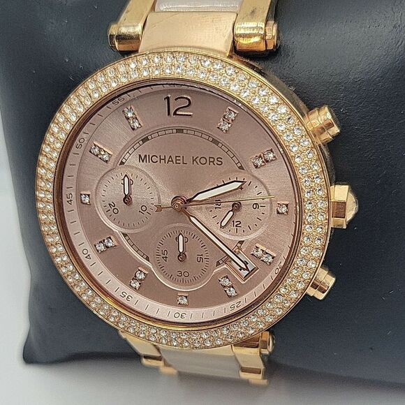 Michael Kors MK5896 Women's Stainless Steel Analog Blush Dial Quartz Watch BC718 - Picture 2 of 10